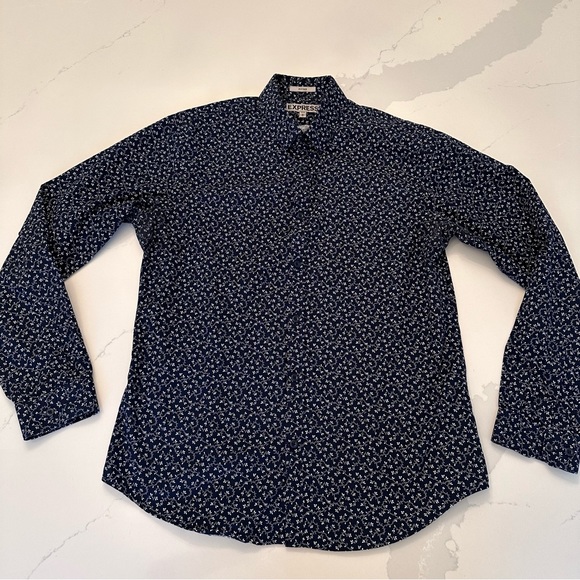 Express Men Floral fitted Button down Shirt - Picture 1 of 5